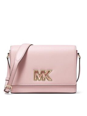 Michael Kors Pale Pink Leather MK Logo Crossbody